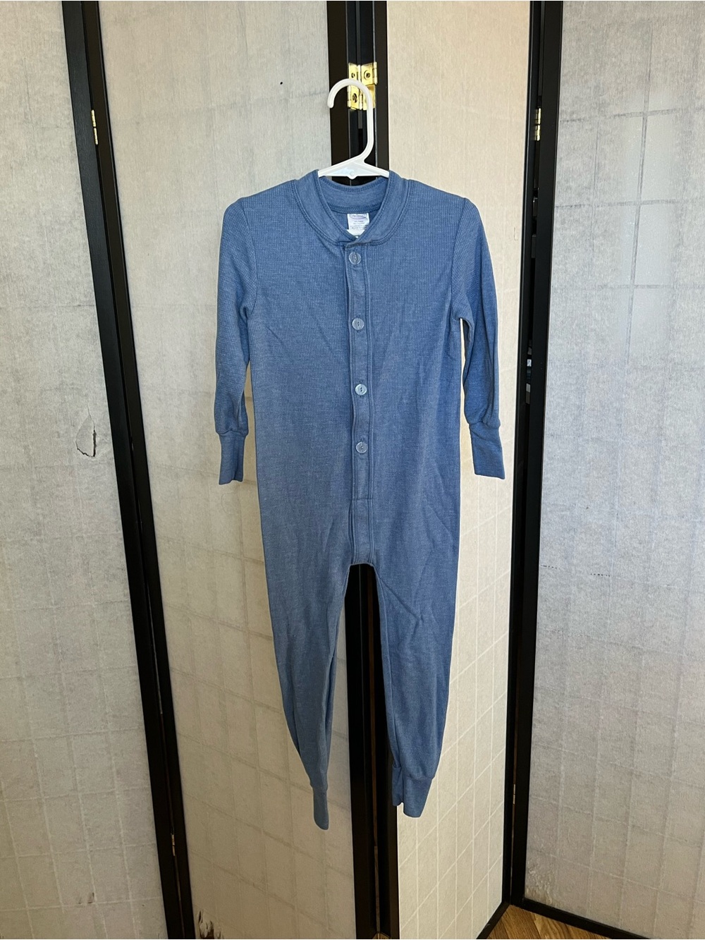 Kids Blue One-Piece Thermal Pajamas - Unbranded